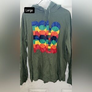 Polo Green Hoodie with Colorful Logo